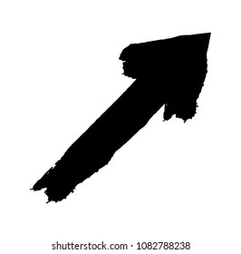 Grunge Dirt Arrow Vector. Dry Brush Stroke . Curved arrow set . sideways. black sign.  element for your design . distressed direction