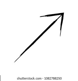 Grunge Dirt Arrow Vector. Dry Brush Stroke . Curved arrow set . sideways. black sign.  element for your design . distressed direction