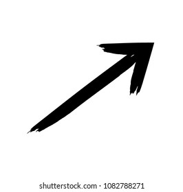 Grunge Dirt Arrow Vector. Dry Brush Stroke . Curved arrow set . sideways. black sign.  element for your design . distressed direction