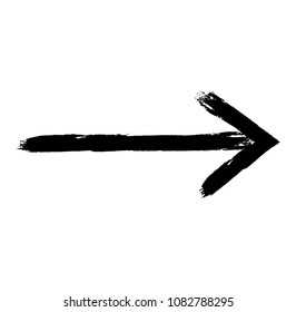 Grunge Dirt Arrow Vector. Dry Brush Stroke . Curved arrow set . sideways. black sign.  element for your design . distressed direction