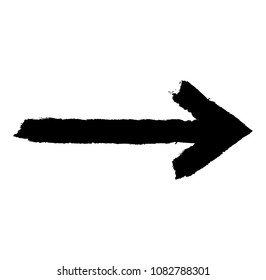 Grunge Dirt Arrow Vector. Dry Brush Stroke . Curved arrow set . sideways. black sign.  element for your design . distressed direction