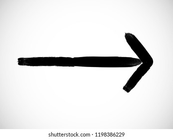 Grunge Dirt Arrow Vector. Dry Brush Stroke . Curved arrow set . sideways. black sign.  element for your design . distressed direction