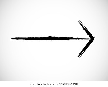 Grunge Dirt Arrow Vector. Dry Brush Stroke . Curved arrow set . sideways. black sign.  element for your design . distressed direction