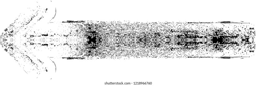 Grunge Dirt Arrow Vector. Dry Brush Stroke .sideways. black sign.  element for your design.distressed direction