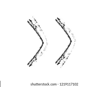 Grunge Dirt Arrow Vector. Dry Brush Stroke . Curved arrow set . sideways. black sign.  element for your design . distressed direction