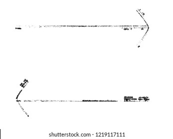 Grunge Dirt Arrow Vector. Dry Brush Stroke . Curved arrow set . sideways. black sign.  element for your design . distressed direction