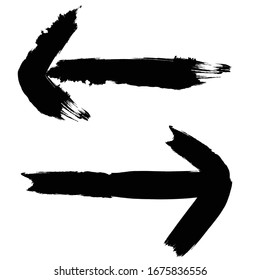 Grunge Arrow Vektorillustration. Trockener Pinselstrich 