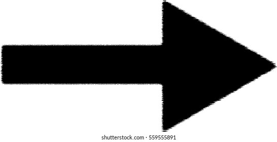 Grunge Dirt Arrow Vector. Dry Brush Stroke 