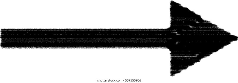 Grunge Dirt Arrow Vector. Dry Brush Stroke 