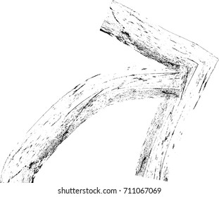 Grunge Dirt Arrow Vector. Dry Brush Stroke .sideways. black sign. element for your design.distressed direction