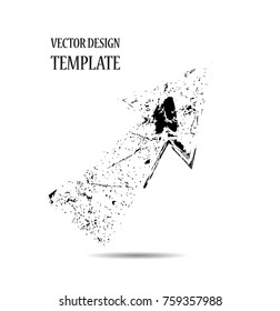 Grunge Dirt Arrow Vector. Dry Brush Stroke 