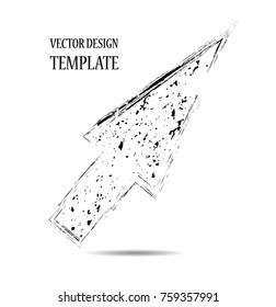 Grunge Dirt Arrow Vector. Dry Brush Stroke 