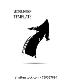 Grunge Dirt Arrow Vector. Dry Brush Stroke 