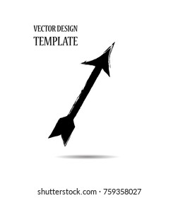 Grunge Dirt Arrow Vector. Dry Brush Stroke 