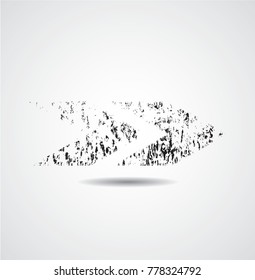 Grunge Dirt Arrow Vector. Dry Brush Stroke . Curved arrow set . sideways. black sign.  element for your design . distressed direction