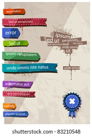 Grunge dirty background with ribbons for your text. Vector EPS 10 illustration.
