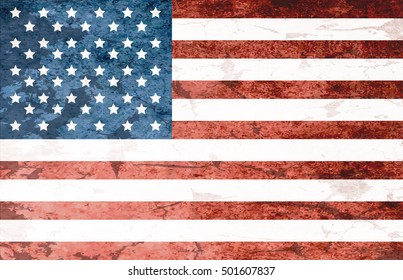 Grunge Dirty National Flag Of USA. Flag Of United States Of America