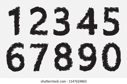 Grunge dirty numbers set