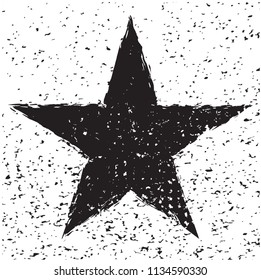 Grunge dirty star.Vector.
