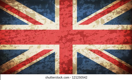 Grunge Dirty UK Flag - EPS10 Vector