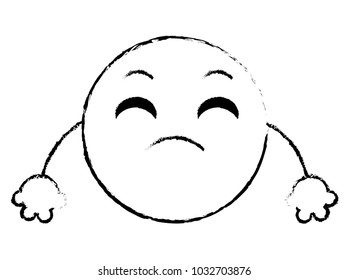 grunge disappoint emoji face expression with arms