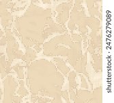 Grunge distress beige wait seamless halftone graphic camouflage. Digital dot military wallpaper. Snake spots camo pattern. Vector background