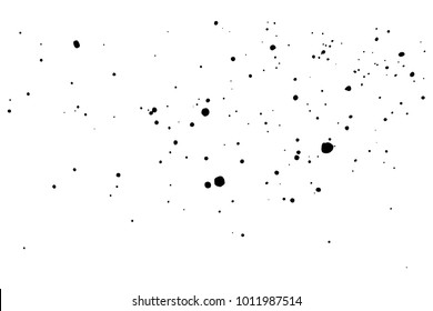 Grunge distress calligraphy ink stains. Black ink blow explosion. Splatter background. Grunge ink paint splats, blots and splashes. Black calligraphy ink splats. Spray paint drops. 