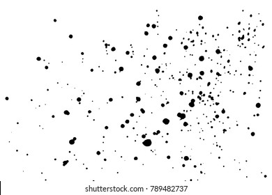 Grunge Notrufkalligraphie-Farbflecken. Schwarzfarbenblasen-Explosion. Platterer Hintergrund. farbige Schmutzspritzer, Blenden und Spritzen. Schwarze Kalligrafieflatten. Spritzfarbentropfen 