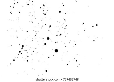 Grunge distress calligraphy ink stains. Black ink blow explosion. Splatter background. Grunge ink paint splats, blots and splashes. Black calligraphy ink splats. Spray paint drops. 