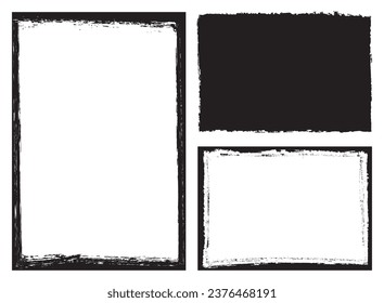 Grunge distress framed backgrounds set.