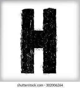 Grunge Distress Ink Splash Letter . Vector Destroy Style Hand Drawn Alphabet Font 