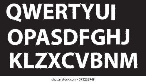 Grunge Distress Ink Splash Letters . Vector Destroy Style Hand Drawn Alphabet Font 