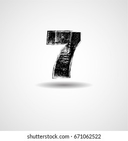 Grunge Distress Ink Splash numbers . Vector Destroy Style Hand Drawn Alphabet numbers.