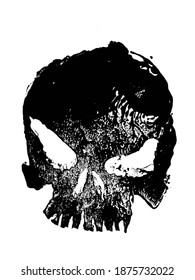 Grunge Distress Skull Head Skeleton