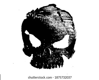 Grunge Distress Skull Head Skeleton