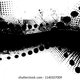 Grunge Distress Texture . ink blots, splats .Vector Illustration