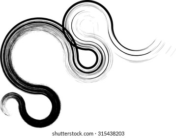 Grunge Distress Textured Design Element . Black Painted Brush Stroke .