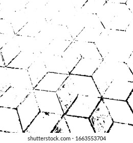 Grunge distress texture.Vector abstract background.Black and white pattern