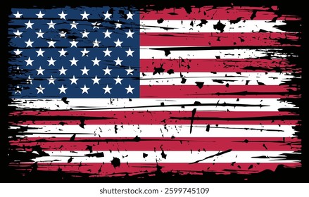 Grunge Distressed American Flag – Vintage USA Patriotic Design