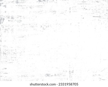 Grunge distressed background. Monochrome rough gray and white texture. Vector pattern of chips, scuffs and dirt . Vintage overlay textured effect. Old age painting surface 