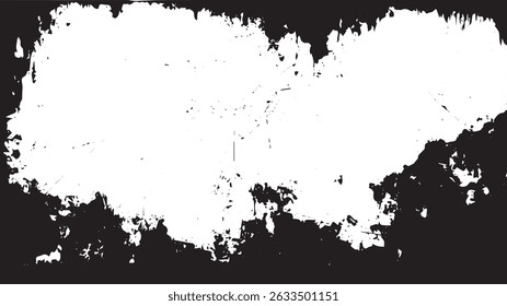 Grunge Textura de borda angustiada com preto e branco abstrato bordas ásperas