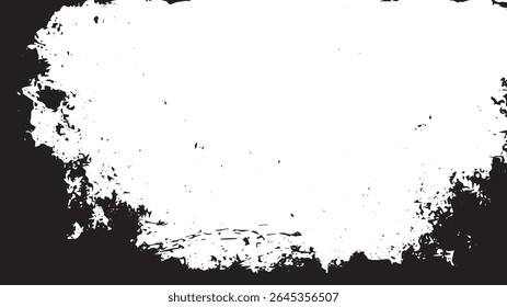Grunge Distressed Border Texture Vector, Black and White Grungy Frame Background