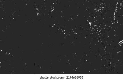 Grunge distressed dust particle white and black. Abstract overlay black background.