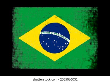 Grunge distressed flag of Brazil.