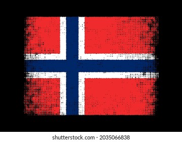 Grunge distressed flag of Norway.