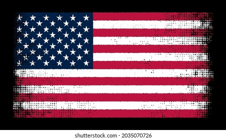 Grunge distressed flag of United States.