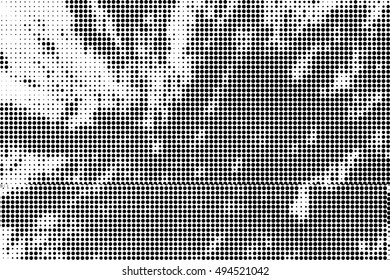 Grunge distressed halftone brushstrokes background 