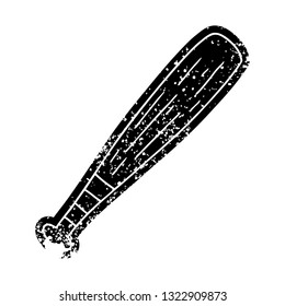 grunge distressed icon of a baseball bat