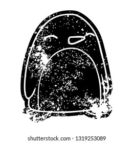 Icono de un pingüino lindo angustiado