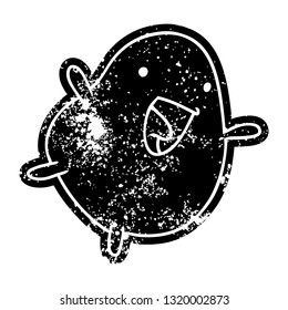 grunge distressed icon kawaii cute happy bean